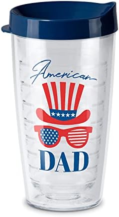 Counterart Amerikan Baba Çift Duvar Yalıtımlı Kırılmaz Plastik seyahat bardağı Kapaklı 16 Sıvı Ons BPA İçermez Mikrodalga