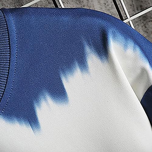 HDZWW Temel Rahat Pilili bluz Gents Tunik Sonbahar Uzun Kollu Tunik Streç Dışarı Çıkmak Polyester Yuvarlak Boyun Çizgili
