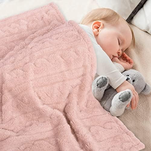 HOMRİTAR Bebek Battaniyesi Erkek veya Kız için 3D Kabarık Bulanık Battaniye Bebek Bebek veya Yenidoğan Alma Battaniye