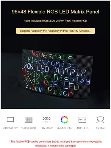 Tam Renkli RGB LED Matris Paneli Ahududu Pi için 4B + 4B 3B + 3B 2B + Sıfır W WH Pico ESP32 Arduino için 2.5 mm Pitch