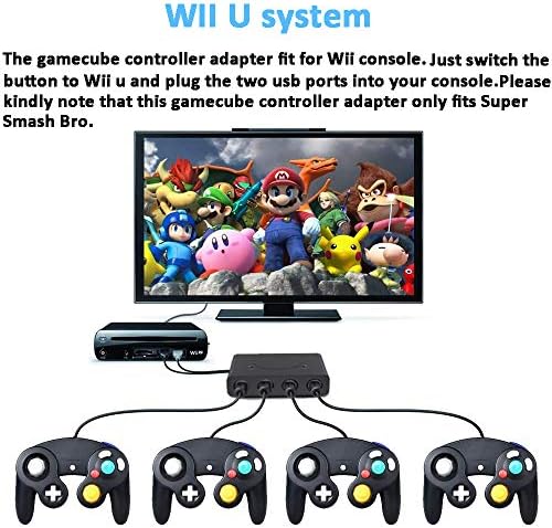 Ssgamer Wii U Oyun Küpü Denetleyici Adaptörü, Wii U için Süper Smash Bros Oyun Küpü Adaptörü, PC, Anahtar, 4 Port