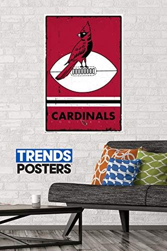 Trendler Uluslararası NFL Arizona Cardinals-Retro Logo 15 Duvar Posteri, 22.375 x 34, Poster ve Klip Paketi