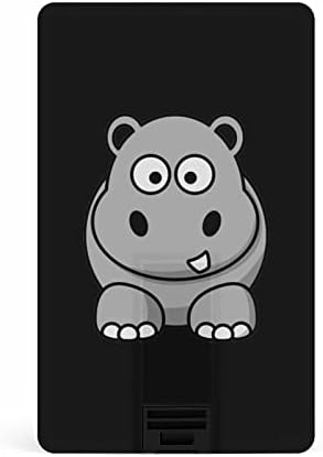 Karikatür Hippo USB 2.0 Flash Sürücüler Memory Stick Kredi Kartı Şekli