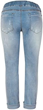 Sikye Kadınlar Sıkı Yüksek Belli Düz Bacak Kayış Erkek Arkadaşı Kot Yıpranmış Ayak Bileği kot pantolon Kot Kadınlar