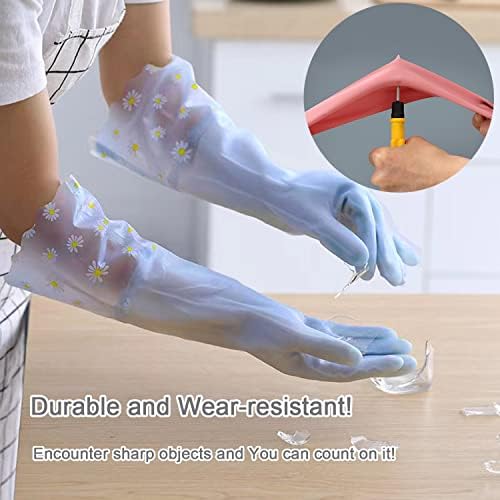 4-in-1 bulaşık eldivenleri, Yeniden Kullanılabilir ev temizlik eldiveni Cilt Dostu Kaymaz Dayanıklı Çamaşır Mutfak