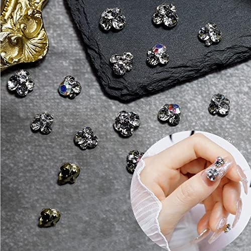 10 adet Elmas Kristal tırnak mücevheri Taklidi 3D Beyaz / AB Renk Kazık Matkap elmas tırnak süsü Glitter Dekorasyon