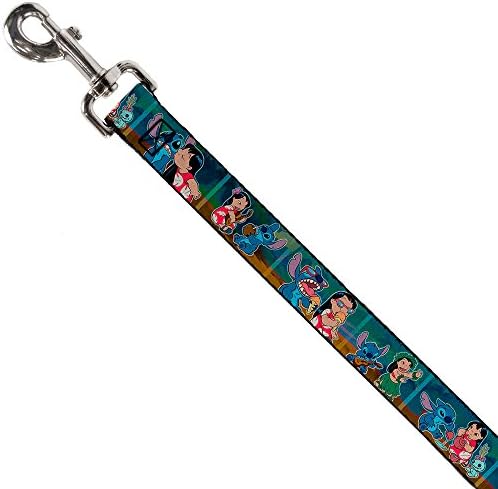 Tokalı Köpek Tasması Lilo Stitch 5 Sahne Bloğu 6 Fit Uzunluğunda 1,0 inç Genişliğinde, Çok Renkli (DL-6FT-WDY301)