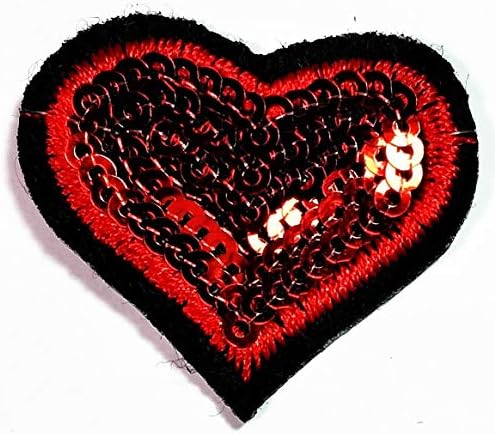 PARİTA Çok Küçük Kırmızı Kalp Sequins Karikatür İşlemeli Dikiş Demir-on Patch Aplikler Giysi Kot Ceketler Sırt Çantaları