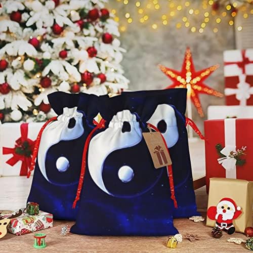 Drawstrıngs noel hediyesi Çanta Koyu Mavi-Tai-Chi Hediyeler ambalaj Poşetleri Noel Hediyesi Ambalaj Çuval Torbalar