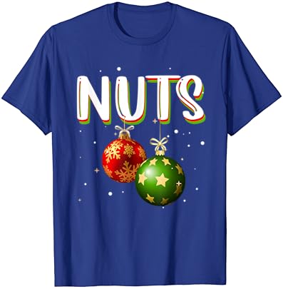 Göğüs fındık Tee Noel eşleşen çiftler kestane Noel T-Shirt