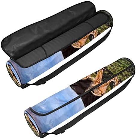 RATGDN Yoga Mat Çantası, Köpek Alman Çoban egzersiz Yoga matı Taşıyıcı Tam Zip Yoga Mat Taşıma Çantası Ayarlanabilir