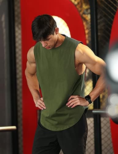 Erkek Egzersiz Vücut Geliştirme Tankı Üstleri Atletik Eğitim spor forma Yelek Pamuk Kesilmiş Kolsuz Kas T-Shirt
