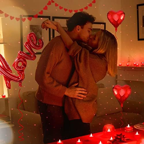 Sevgililer Günü Dekoru 24 Romantik Kalpli 2000 Adet Yapay Gül Yaprağı LED dekoratif mumlar 3 Kalp Aşk Burcu Evlilik