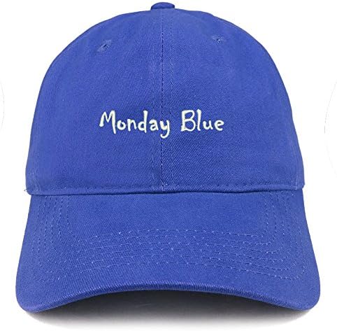 Moda Giyim Mağazası Pazartesi Mavi İşlemeli Yumuşak Pamuklu Baba Şapkası