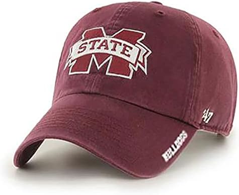 '47 Mississippi Eyalet Bulldogları Mens Womens Buz Temizleme Ayarlanabilir Strapback Koyu Bordo Şapka Ton Logolu