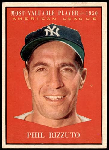 1961 Topps 471 En Değerli Oyuncu Phil Rizzuto New York Yankees (Beyzbol Kartı) ESKİ Yankees