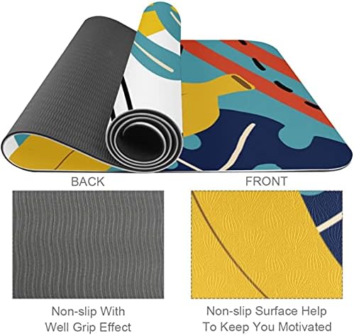 Siebzeh Renkli Tropikal Bitkiler Premium Kalın Yoga Mat Çevre Dostu Kauçuk Sağlık ve Fitness Her Türlü Egzersiz Yoga
