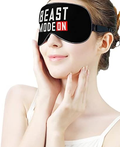 Beast Modu Baskılı Uyku Göz Maskesi Yumuşak Körü Körüne Göz Kapağı Ayarlanabilir Kayış ile Gece Siperliği Seyahat