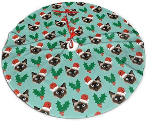 LVeShop Siyam Noel Kedi Noel Ağacı Etek Lüks Yuvarlak Kapalı dış mekan matı Rustik Noel Ağacı Tatil Süslemeleri（30/36/48