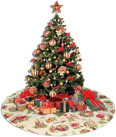 LVeShop Retro Noel Çıkartmaları Noel Ağacı Etek Lüks Yuvarlak Kapalı dış mekan matı Rustik Noel Ağacı Tatil Süslemeleri（30/36/48