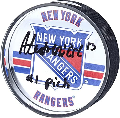 Alexis Lafreniere New York Rangers İmzalı Logolu Akrilik Disk 1 Seçim Yazıtlı - Üst Güverte - İmzalı NHL Diskleri