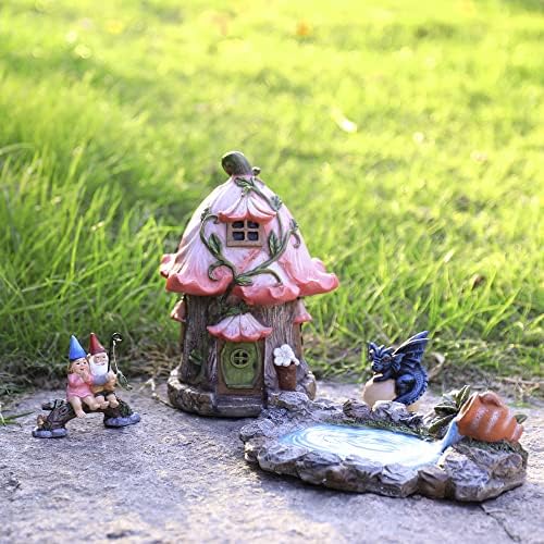 LA JOLIE MUSE Peri Bahçe Gnome Aksesuarları Kiti-El Boyalı Minyatür Peri Evi Ejderha Heykelcik 4 adet Set, kapalı