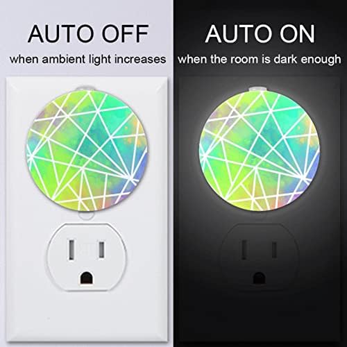 2 Paket Plug-in Gece Lambası LED Gece Lambası Alacakaranlıktan Şafağa Sensörü Çocuk Odası, Kreş, Mutfak, Koridor Renkli