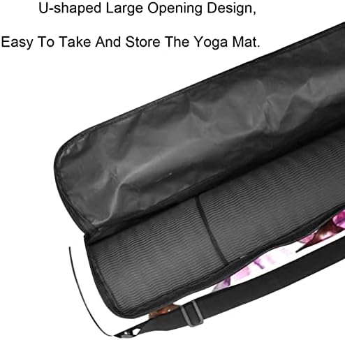 Yoga Mat Çantası, Suluboya Kiraz Çiçekleri Egzersiz Yoga matı Taşıyıcı Tam Zip Yoga Mat Taşıma Çantası Ayarlanabilir