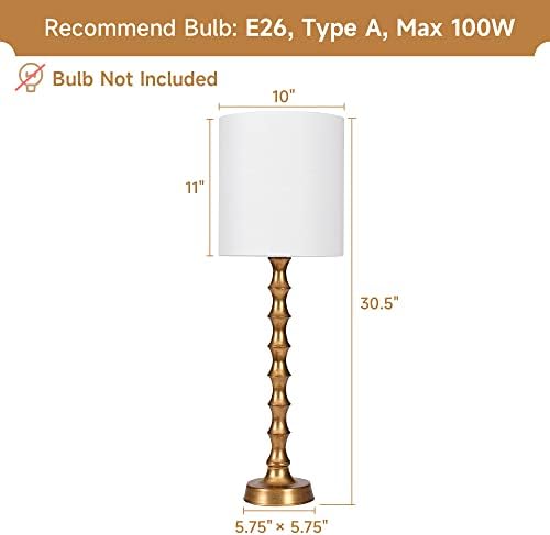 EUO 30.5 Büfe Masa Lambaları Oturma Odası için 2 Set, Masa Uzun Lambaları Oturma Odası için Altın Varak Metal Büfe