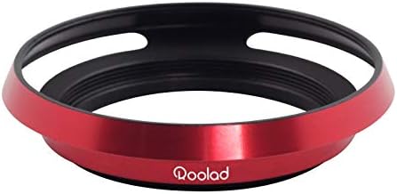 Roolad Metal Lens Hood DSLR ve Aynasız Fotoğraf Makinesi Lensi Korumak Aksesuarı Lens Kapağı (49mm, Kırmızı)