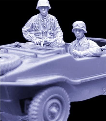 1/35 İKINCI dünya savaşı Alman Askerleri Reçine model seti (2 Kişi. Araba Yok) Demonte ve Boyasız Reçine Parçaları