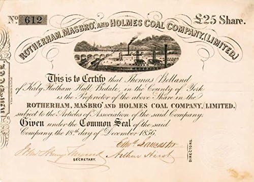 Rotherham, Masbro ve Holmes Coal Co, Ltd - Stok Sertifikası