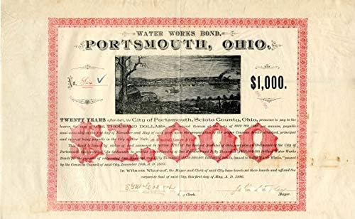 Portsmouth Şehri, Scioto İlçesi, Ohio-1.000 Dolarlık Su İşleri Bonosu-Muhteşem Sahne
