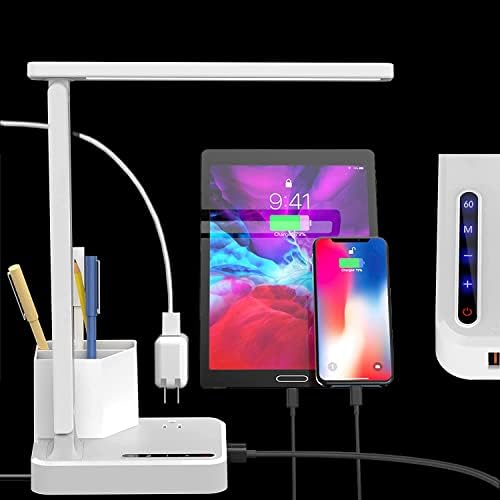 cozoo LED Masa Lambası 3 USB Şarj Portu,1 AC Çıkışı,2 Kalemlik,3 Renk Sıcaklığı 3 Parlaklık Seviyesi,Dokunmatik/Bellek/Zamanlayıcı