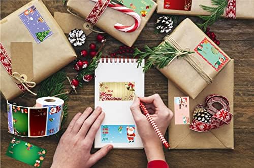 600 Adet Noel Adı Etiketleri Rulo Noel Hediyesi Etiketleri Kendinden Yapışkanlı Etiketler Noel Çıkartmalarından Hediye