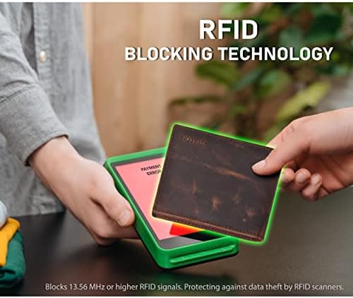 ESTALON Gerçek Deri Bifold Cüzdan Erkekler İçin RFID İnce Çift Kat Cüzdan Ön Cep Minimalist Cüzdan Kredi 9 kart tutucu