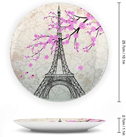 Çift Eyfel Kulesi Seramik Dekoratif Levha Standı ile Özel Kemik Çini Ev Plaka Ev Oturma Odası Mutfak için