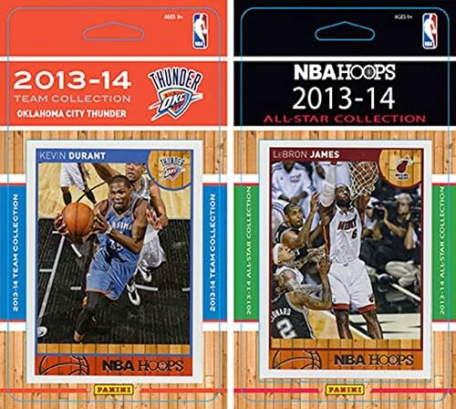 NBA Oklahoma City Thunder Lisanslı 2013-14 Çemberler Takım Seti Artı 2013-24 Çemberler Tüm Yıldız Kartı Seti