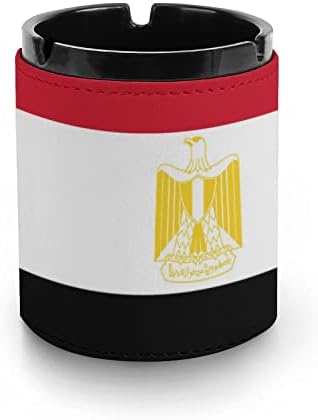 Mısır Bayrağı Komik PU Deri Küllük Sigara Puro kül tablası Tutucu Ev Ofis Araba Dekorasyon için