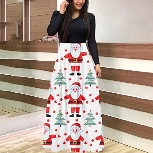 Noel Elbiseler Kadınlar için Uzun Kollu V Boyun askı elbise Casual Kokteyl Parti bir Çizgi Elbise