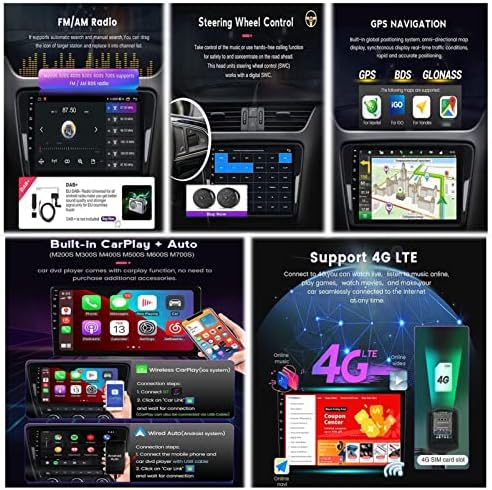 PLOKM 2 din Araba Stereo 9 Dokunmatik Ekran Sat Nav Android 11, Carplay RDS AM Araba Radyo Mitsubishi Outlander 2014-2017