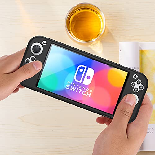Nintendo anahtarı OLED için Glitter kılıf ile uyumlu, aksesuarlar kiti dahil SoftSilica jel kapak kılıf * 1, temperli