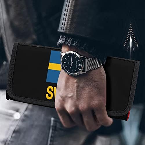 Sverige İsveç İsveç Bayrağı Taşıma Çantası ile Uyumlu Anahtarı Baskılar Koruyucu Kılıf İnce Keçe Kılıfı 5 Oyun Kartı