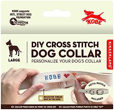 KİKKERLAND DIY Çapraz Dikiş köpek tasması-Köpek Tasması-Büyük Beyaz DİG10