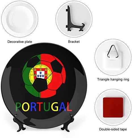 Portekiz Futbol Asılı Seramik Dekoratif Tabak Ekran Standı ile Özelleştirilmiş Yıldönümü Düğün Hediyeleri Çift Ebeveynler