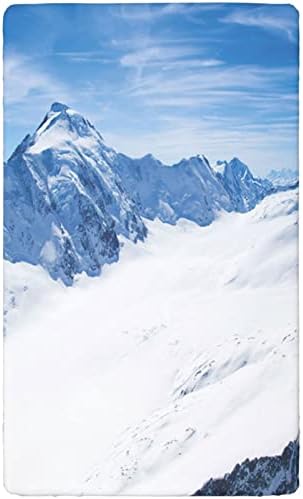 Kar Dağ Temalı Gömme Beşik Levha, Standart Beşik Yatak Gömme Levha Bebek Yatağı Yatak Çarşafları-Erkek veya Kız Odası