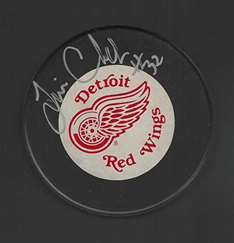 Tim Cheveldae İmzaladı Detroit Red Wings Siperi Resmi Oyun Diski - İmzalı NHL Diskleri
