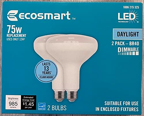 EcoSmart 75 Watt Eşdeğer Kısılabilir Energy Star LED Gün ışığı Ampulleri (2'li Paket)