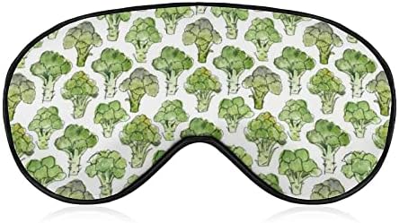 Vegan Brokoli Baskılı Uyku Göz Maskesi Yumuşak Körü Körüne Göz Kapağı Ayarlanabilir Kayış ile Gece Siperliği Seyahat
