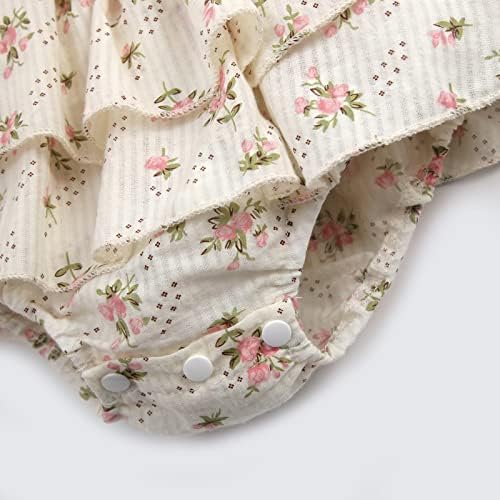 Merqwadd Bebek bebek kız çiçekli tulum Bodysuit Kolsuz Tulum Kıyafet yaz giysileri